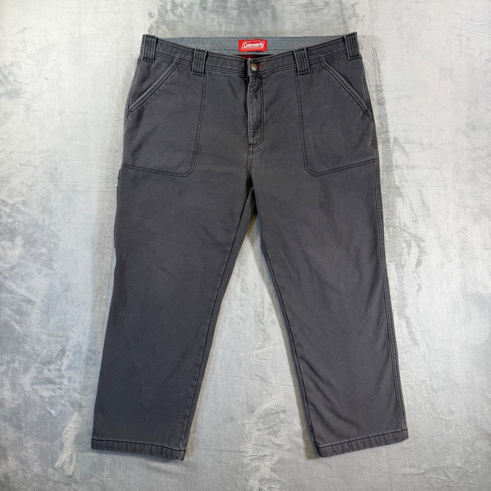Coleman Flannel‎ Fleece Lined Carpenter Pants Men's Size 40x30 Gray